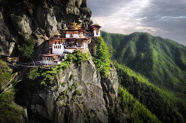 Temple de la ville de Paro, dans le royaume de Bhoutan